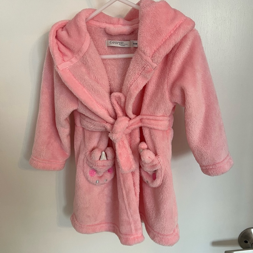 Pink unicorn toddler robe